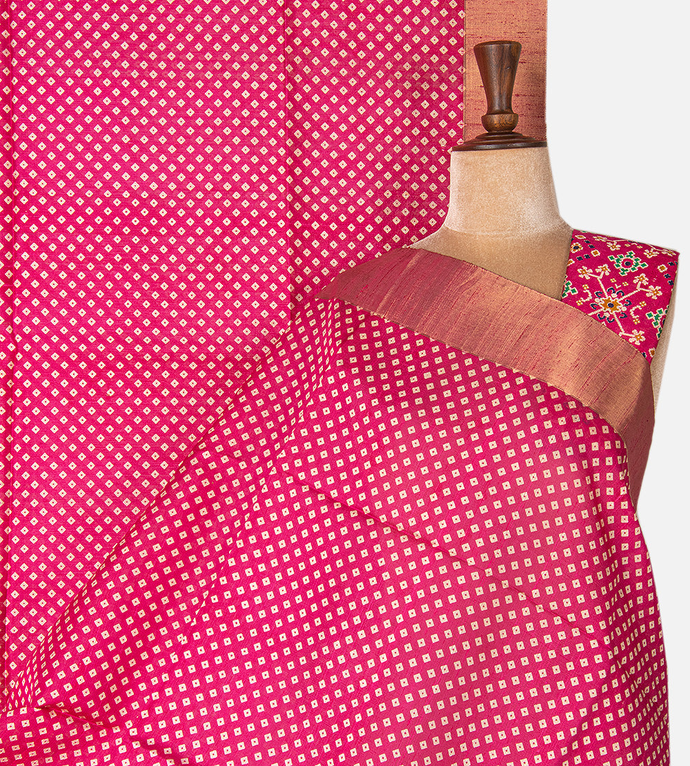 Pink Raw Silk Saree