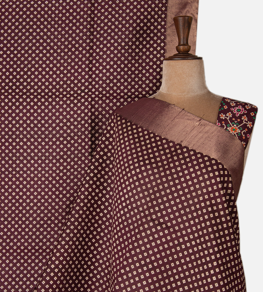 Aubergine Purple Raw Silk Saree