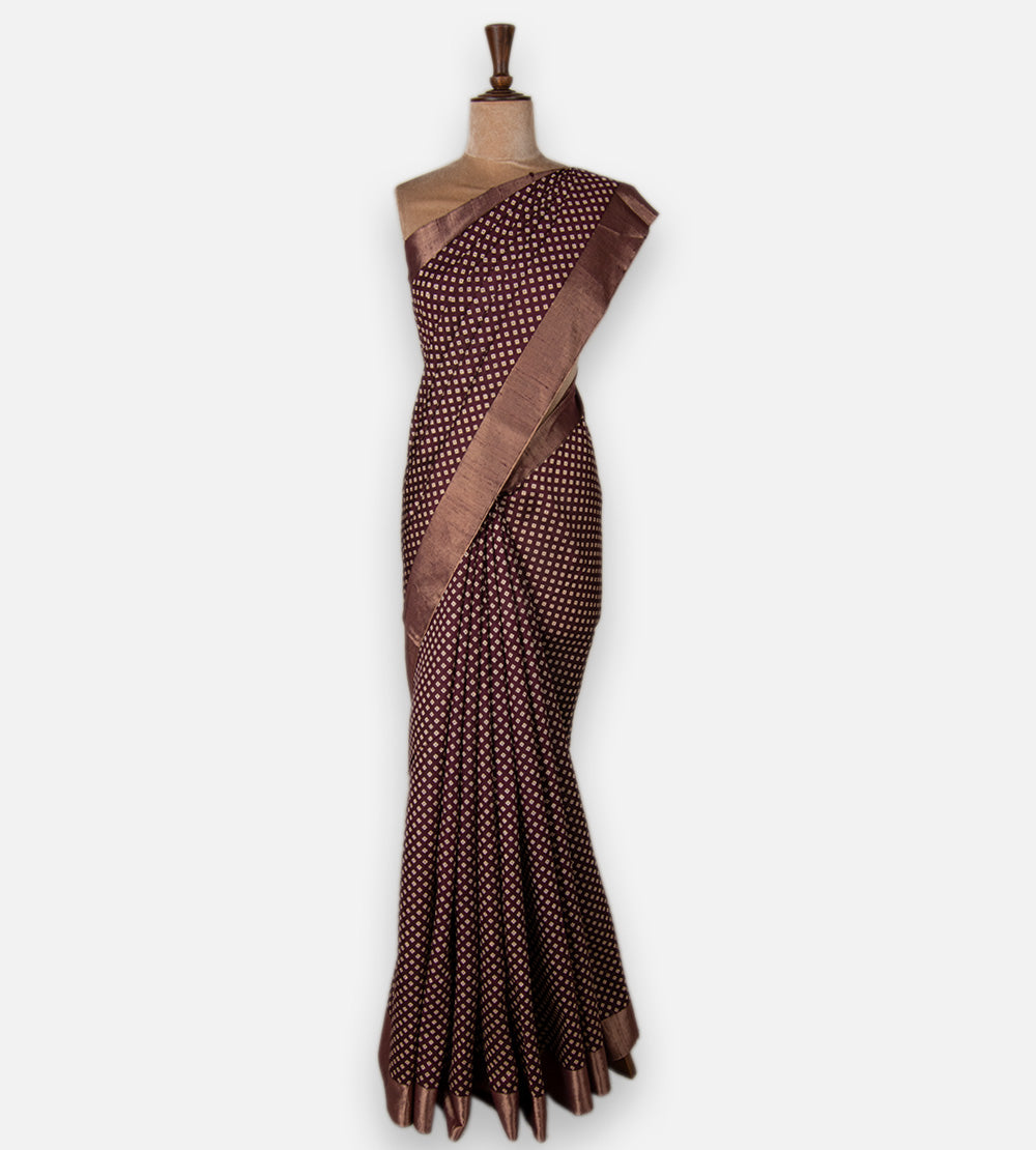 Aubergine Purple Raw Silk Saree