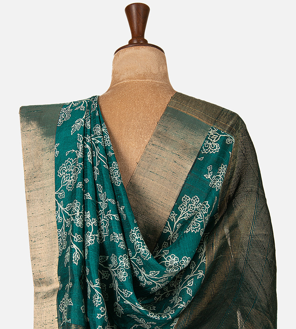 Blue Raw Silk Saree