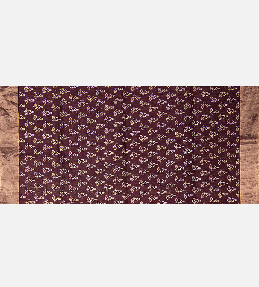 Aubergine Purple Raw Silk Saree