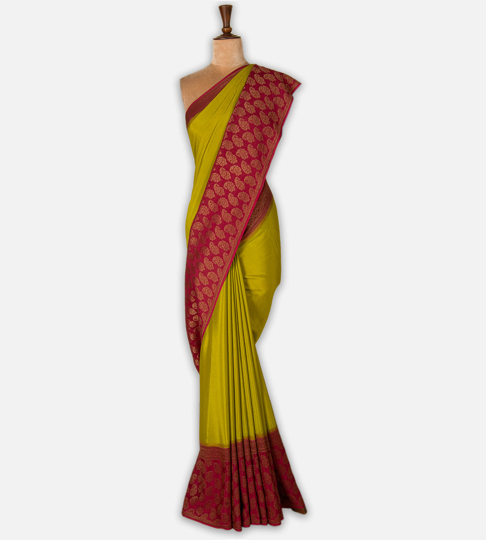 Yellow mysore silk saree