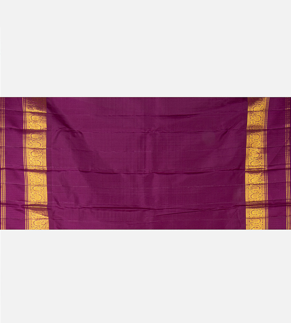 Purple Kora Kanchipuram Silk Saree