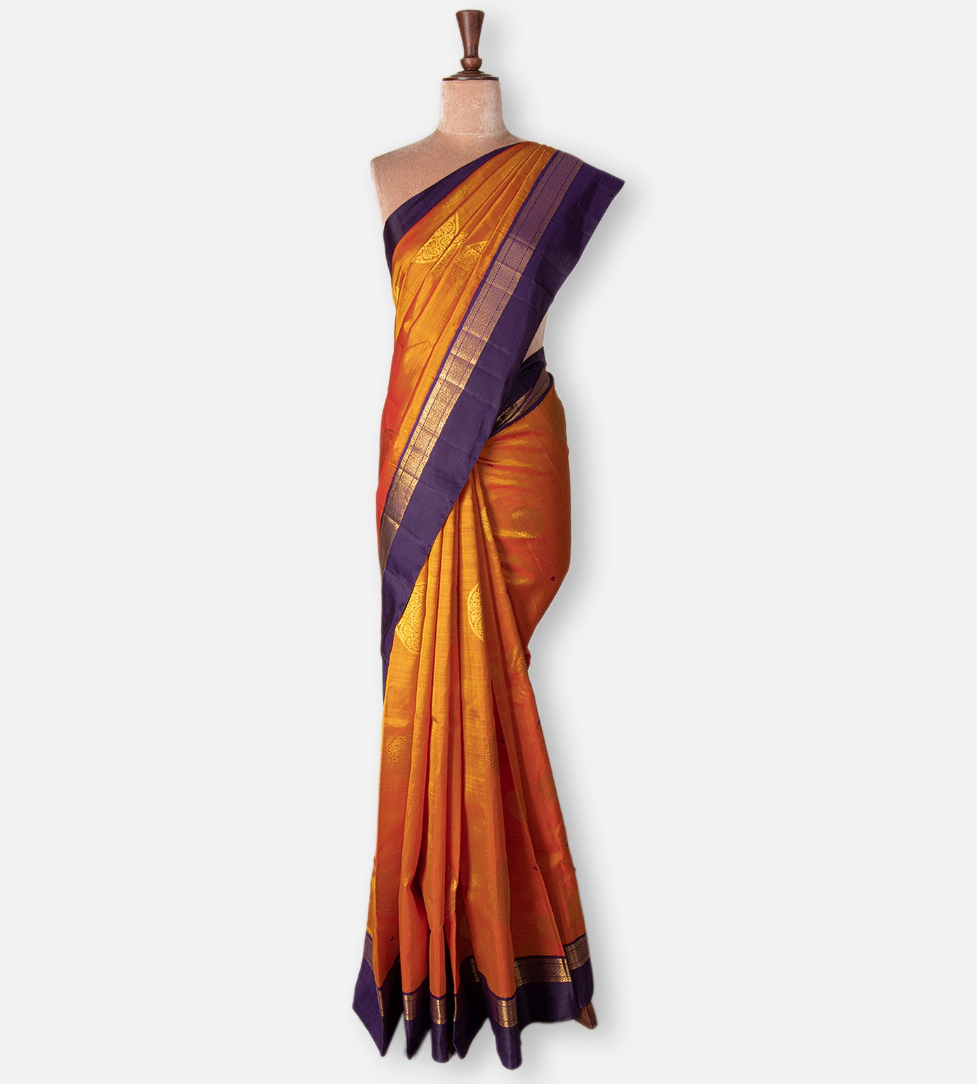 Orange Kanchipuram Silk Saree