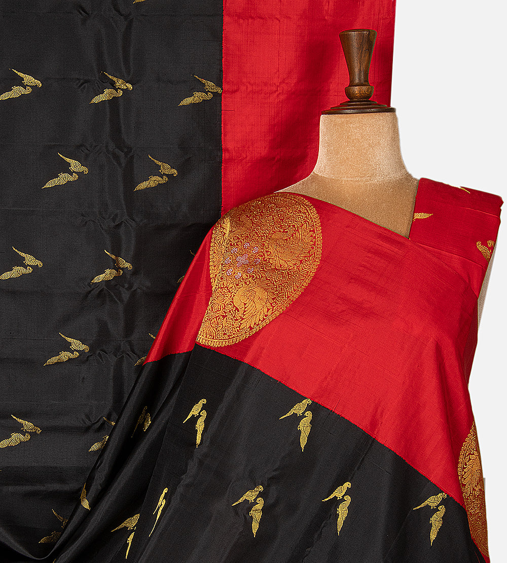 Black Gadwal Silk Saree