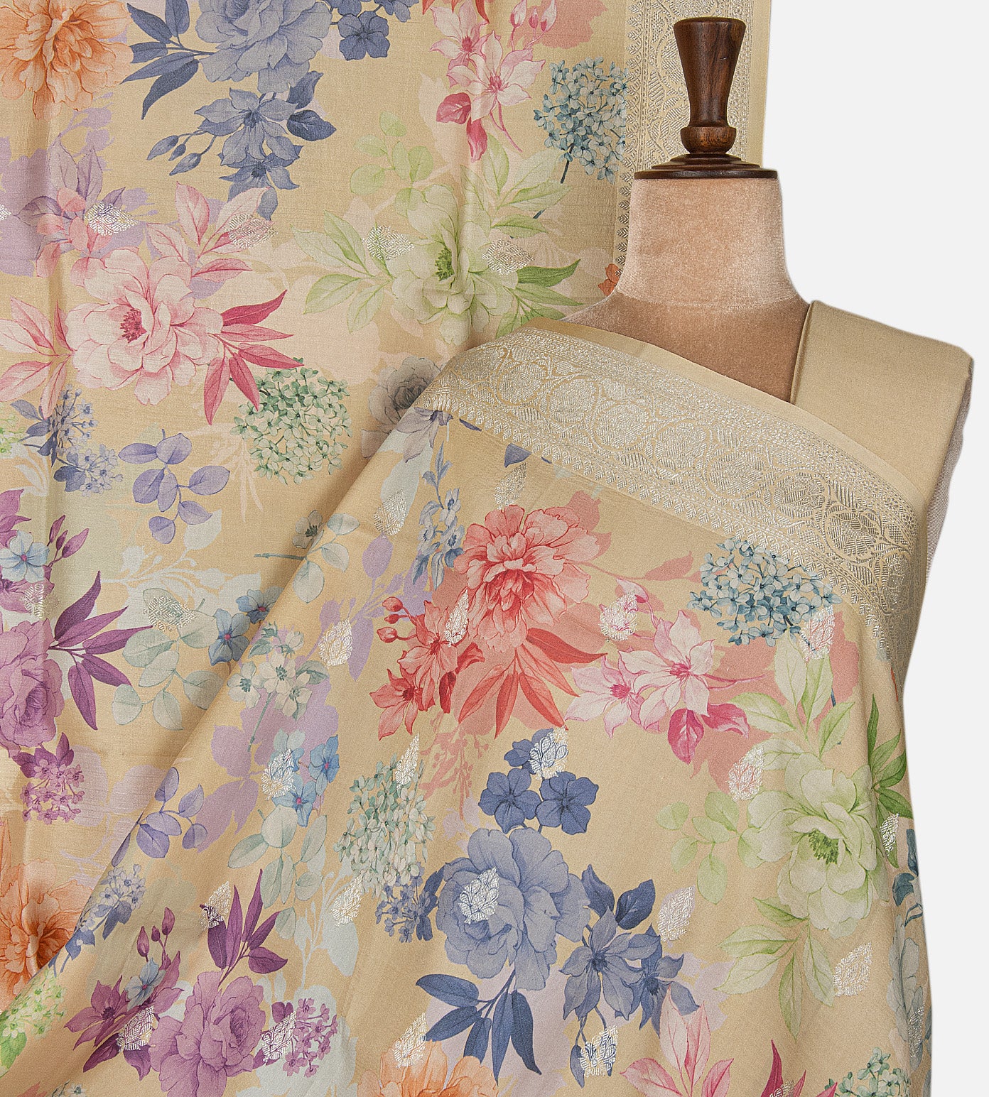 Light Beige Kattan Silk Saree