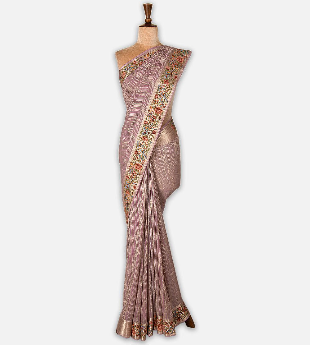 Mauve Banarasi Georgette Saree