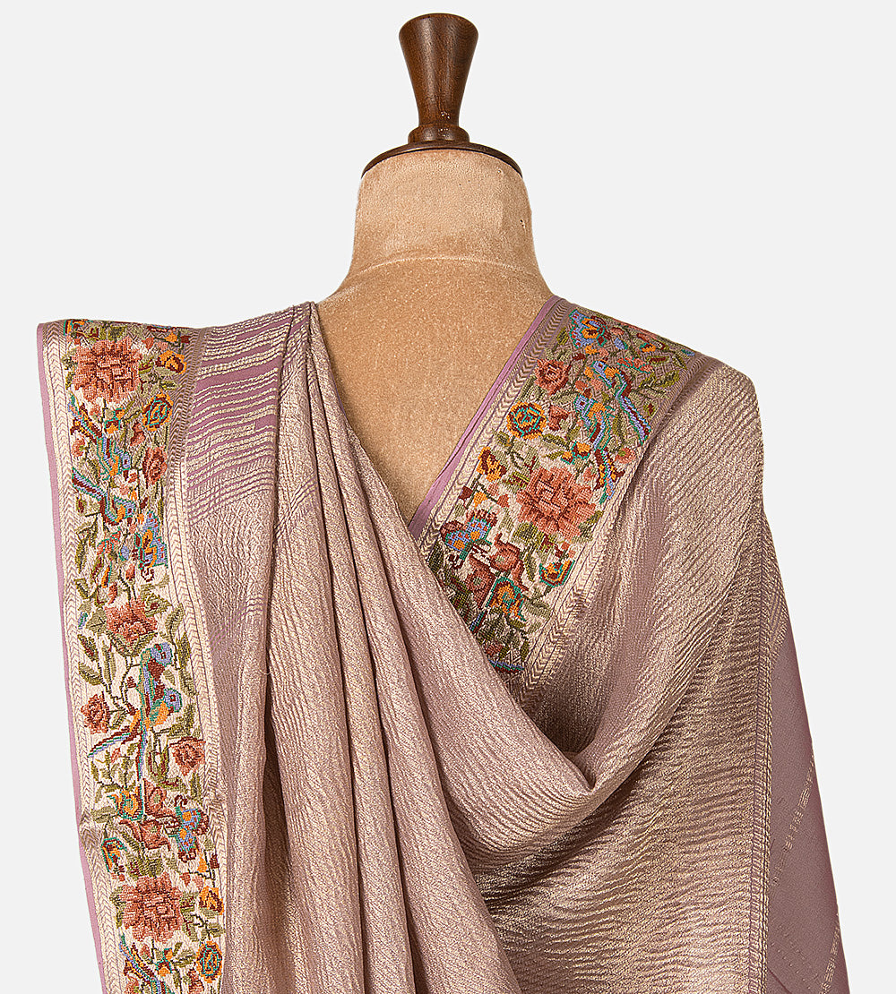 Mauve Banarasi Georgette Saree