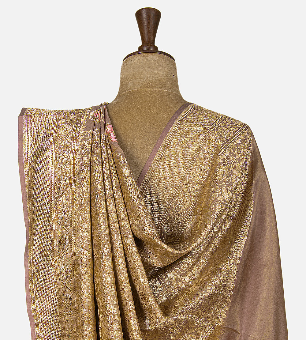 Brown Banarasi Silk Saree