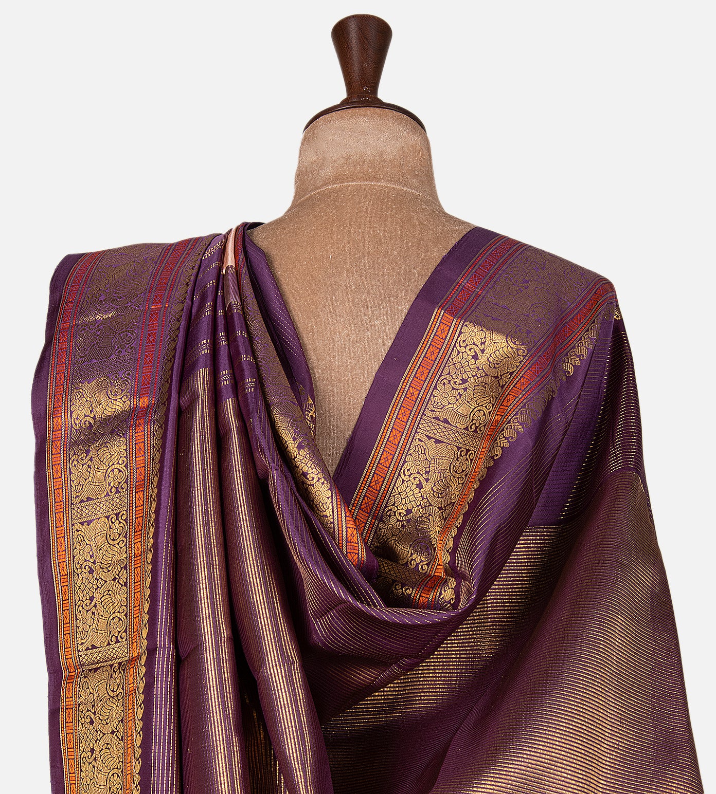 Light Peach Kanchipuram Silk Saree