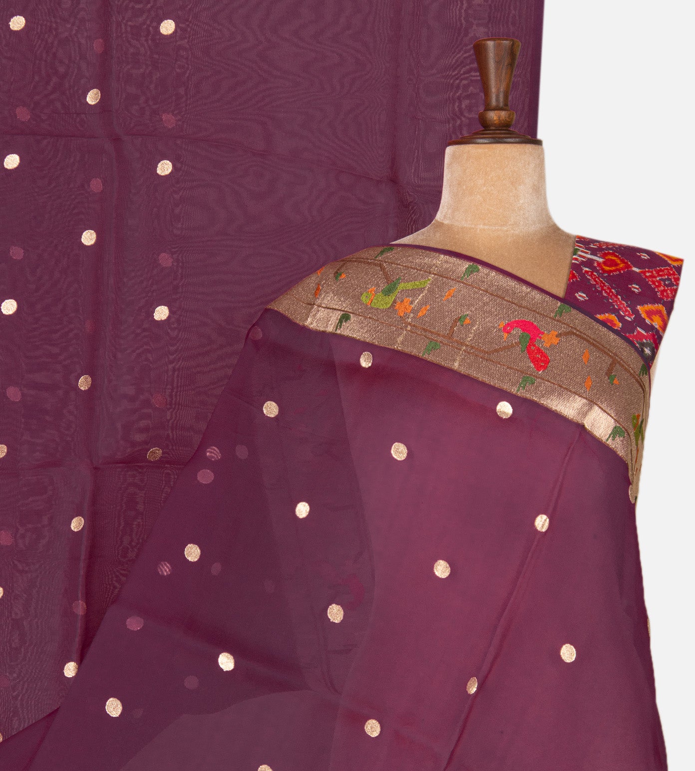 Dark Pink Organza Saree