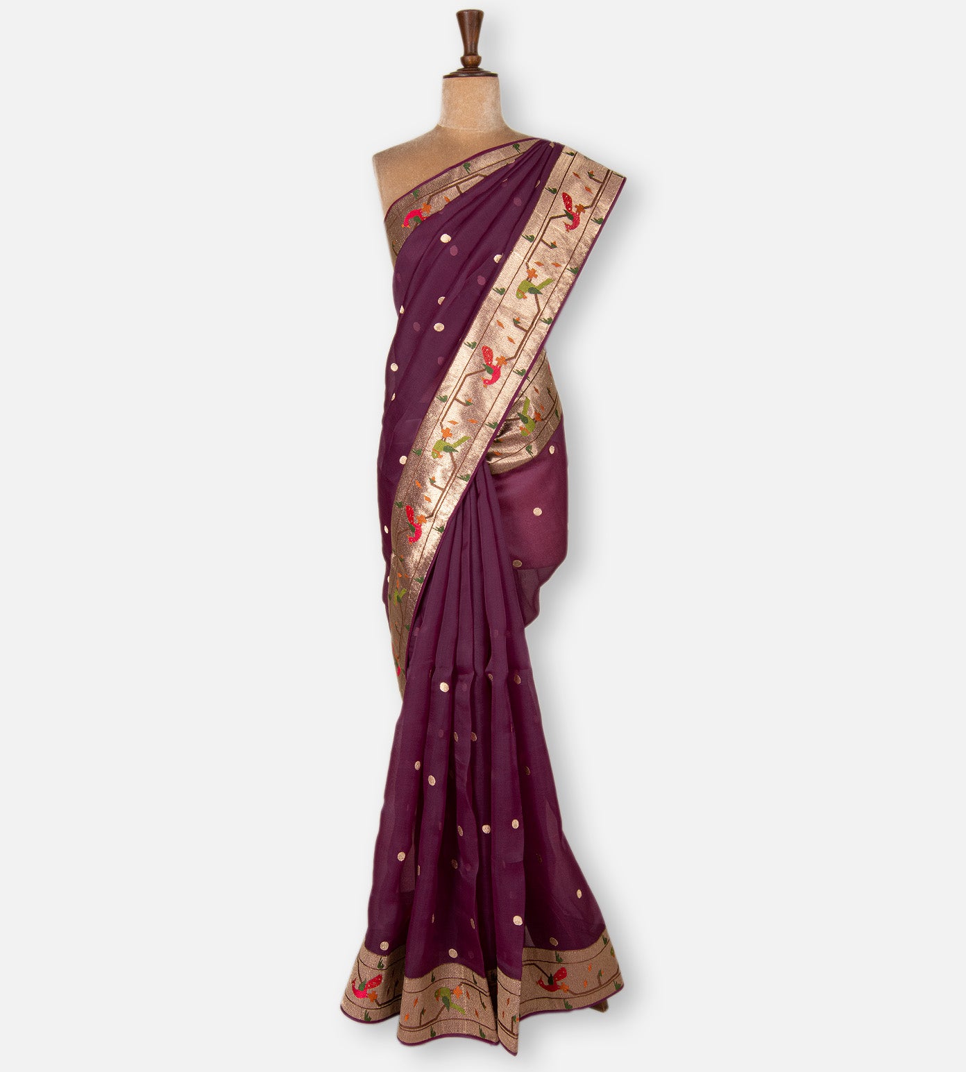 Dark Pink Organza Saree