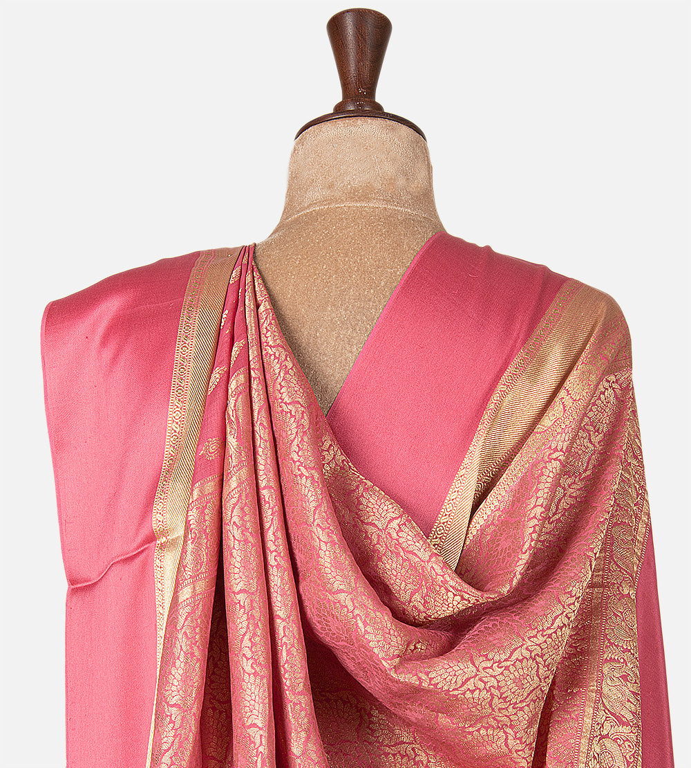 Pink Mysore Crepe Saree