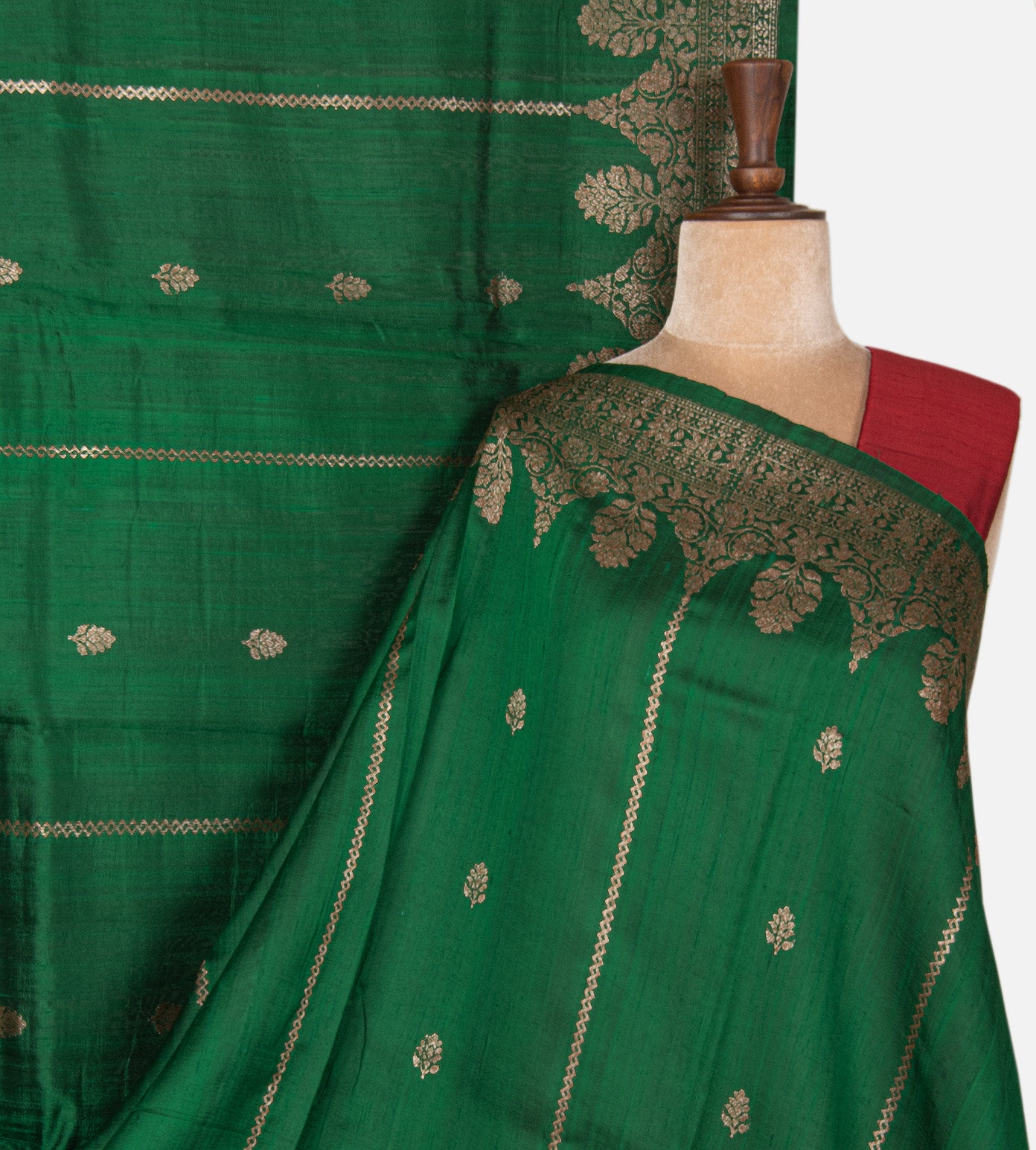 Green Banarasi Tussar Saree