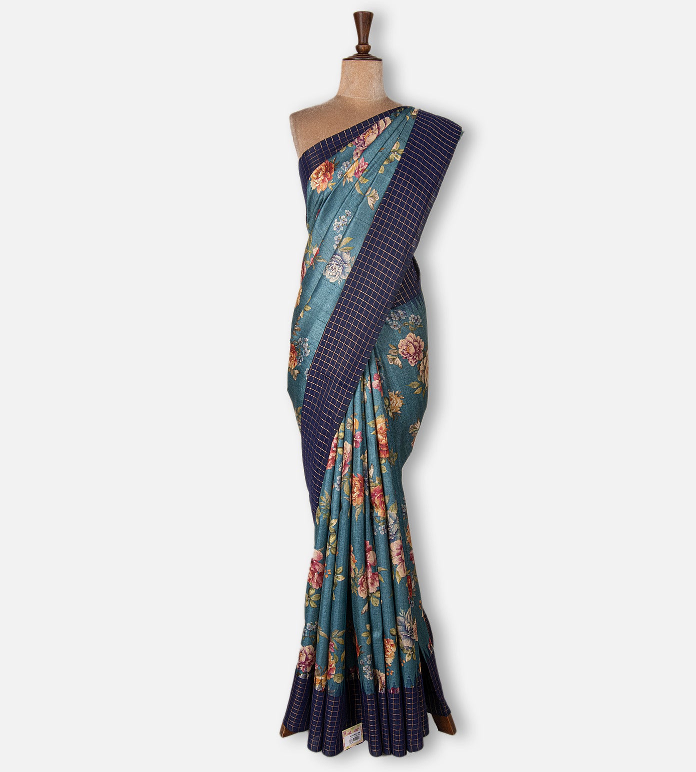 Light Blue Tussar Saree