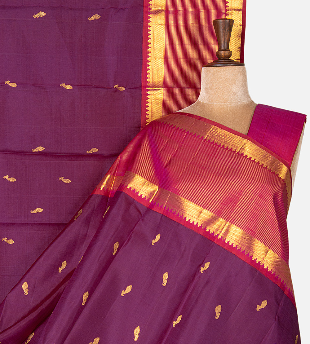 Purple Kanchipuram Silk Saree