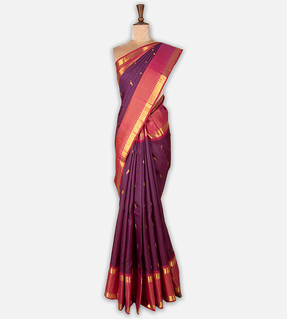 Purple Kanchipuram Silk Saree