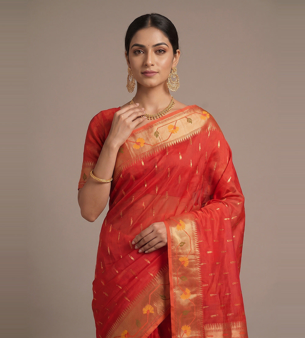 Red Banarasi Silk Saree