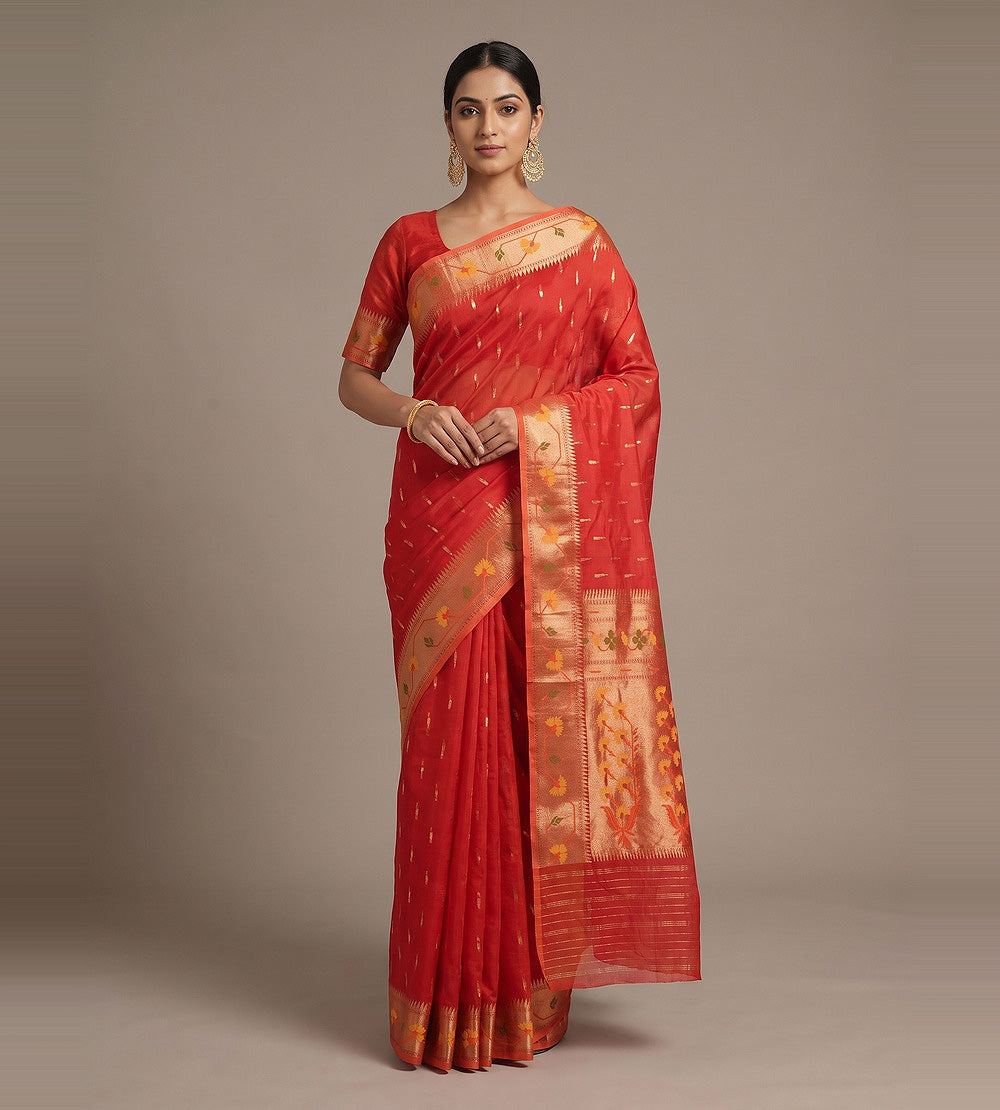 Red Banarasi Silk Saree