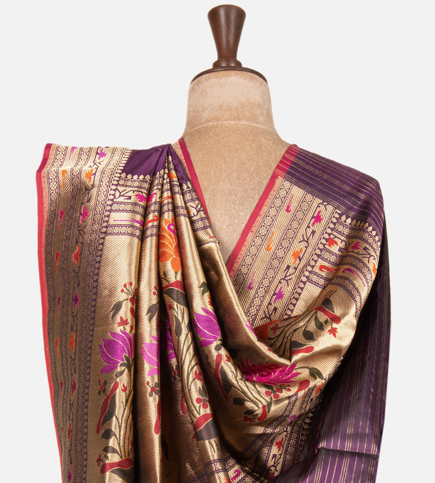 Purple Banarasi Silk Saree