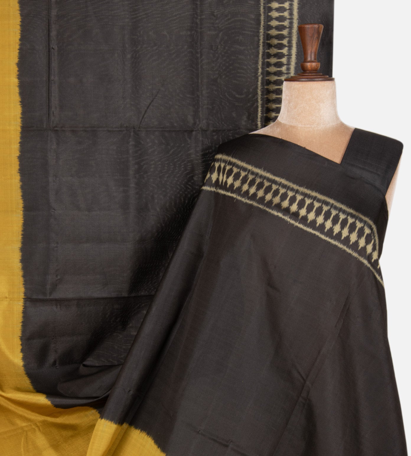 Black and Yellow Pataola Silk Saree