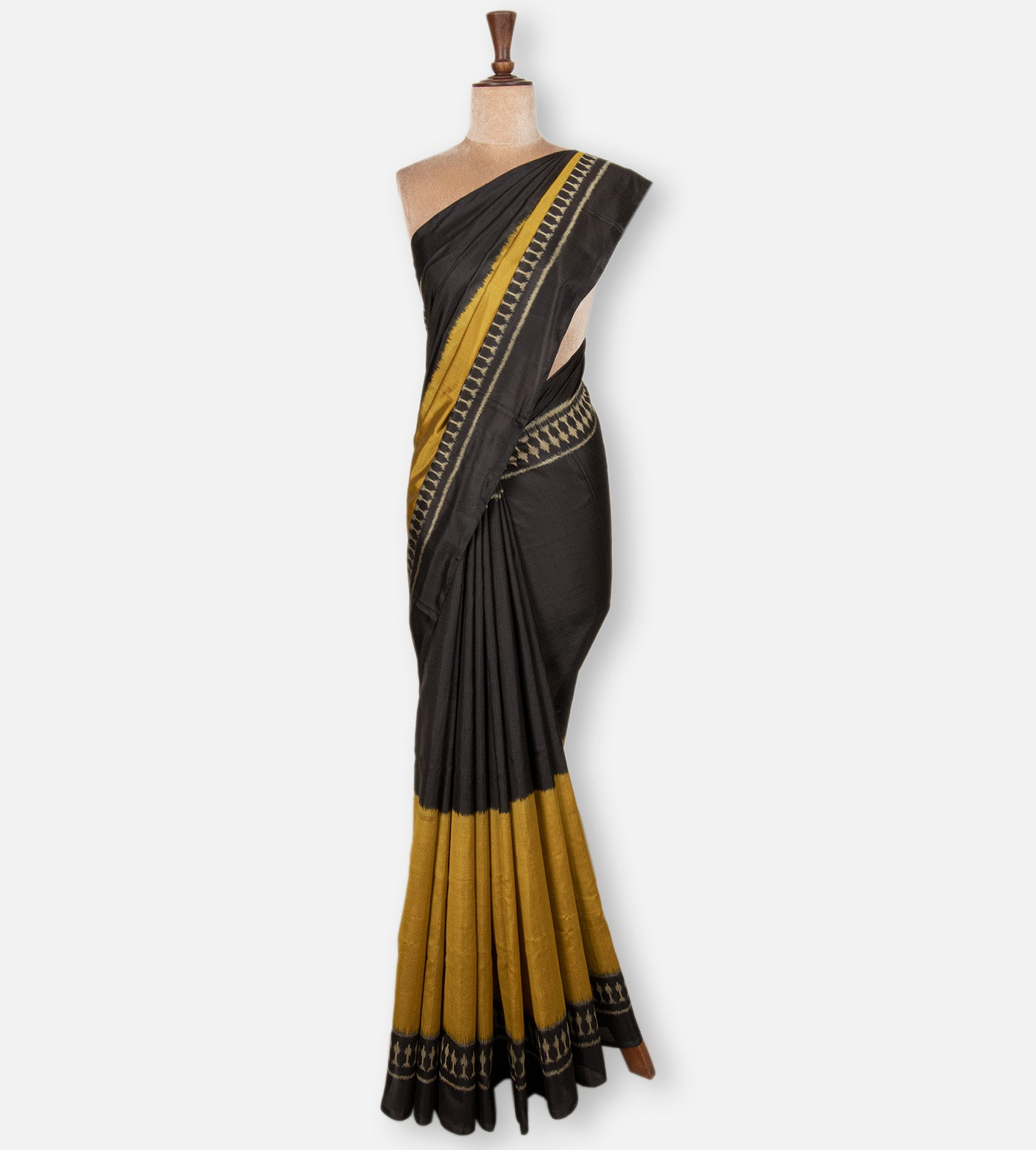 Black and Yellow Pataola Silk Saree