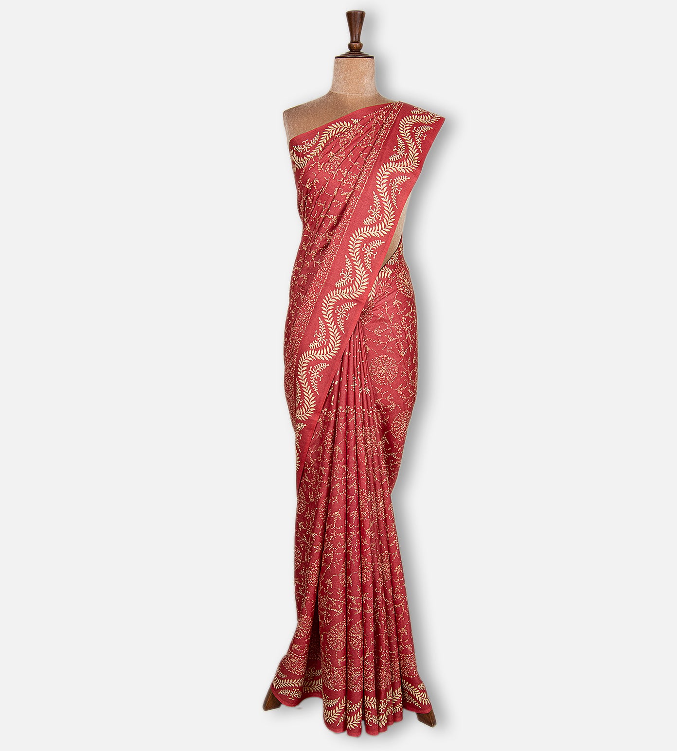 Red Tussar Saree