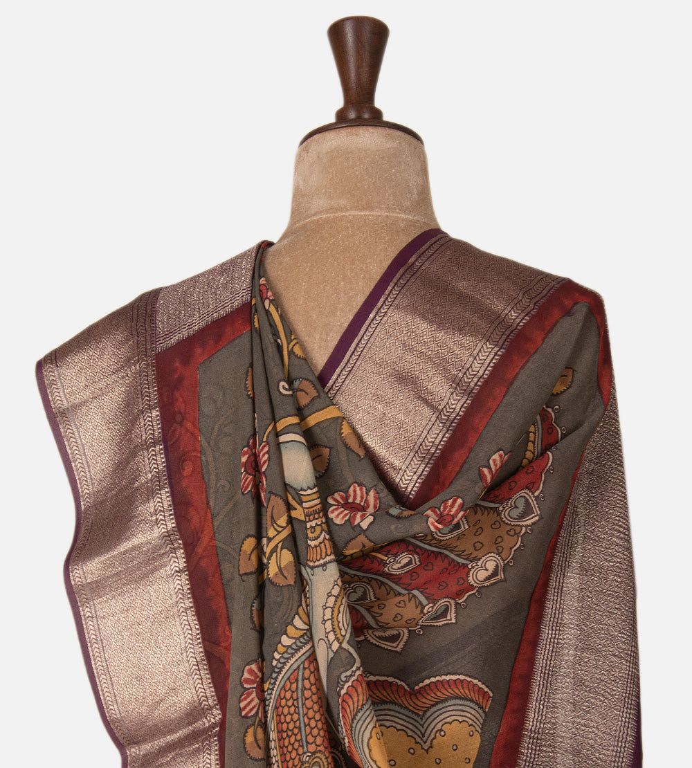 Purple Banarasi Georgette Saree