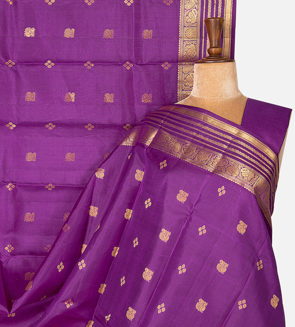 Bright Purple Soft Silk Saree