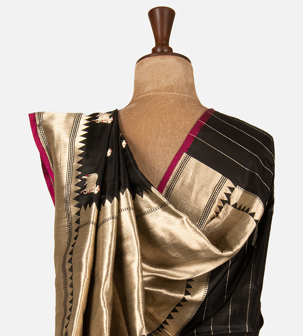 Black Banarasi Silk Saree