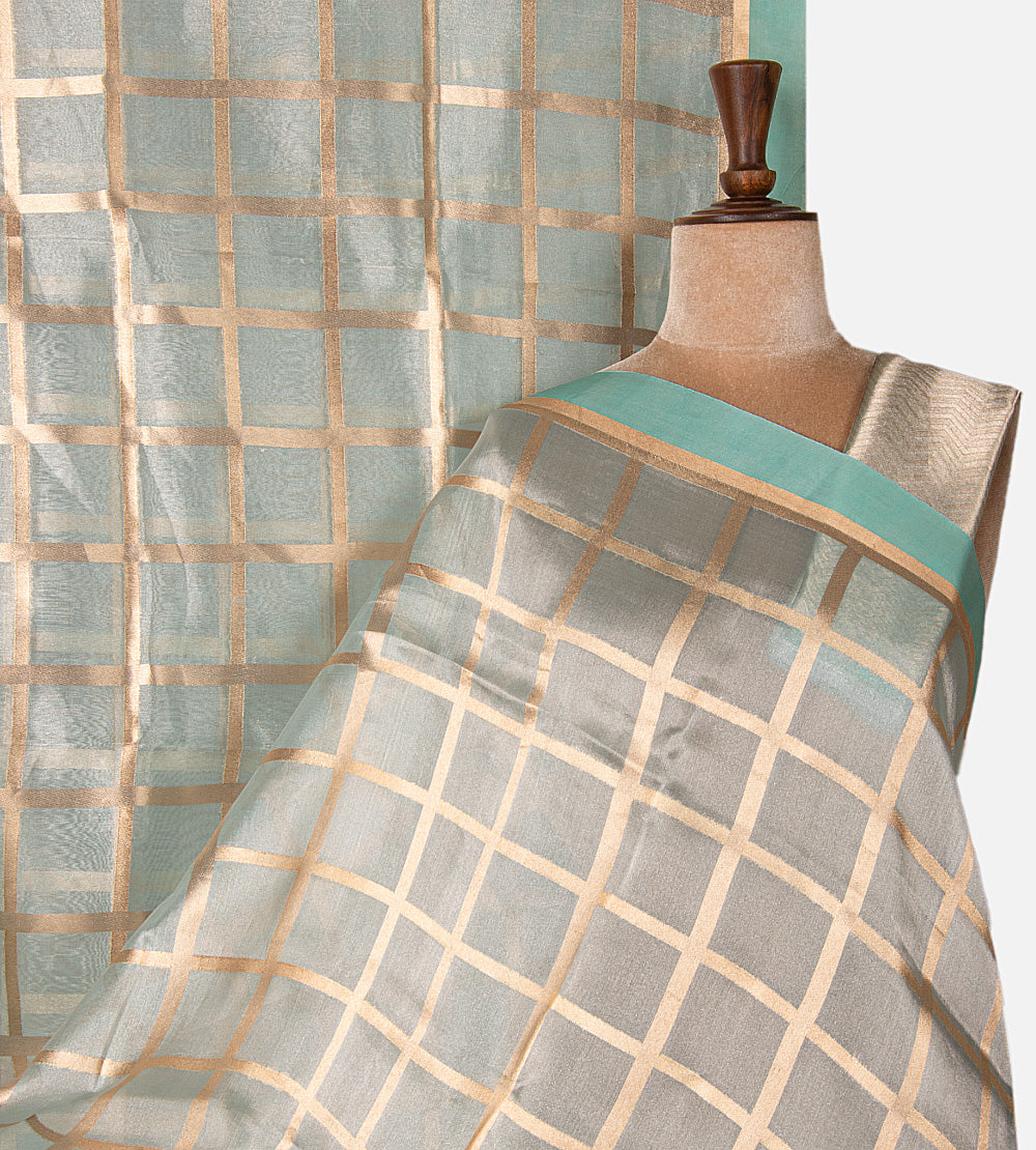 Blue Tissue Organza Saree