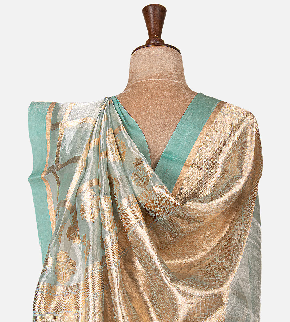Blue Tissue Organza Saree
