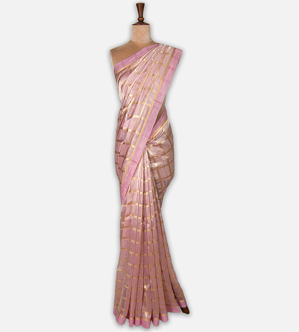 Light Pink Tissue Organza Saree