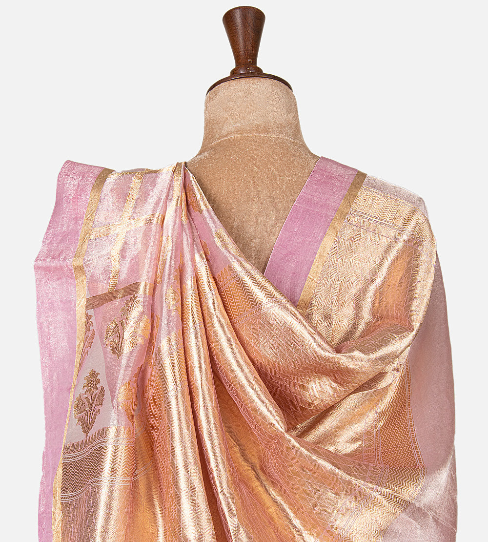 Light Pink Tissue Organza Saree