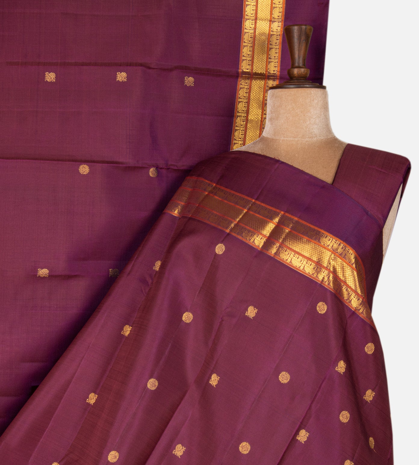Dark Pink Kanchipuram Silk Saree