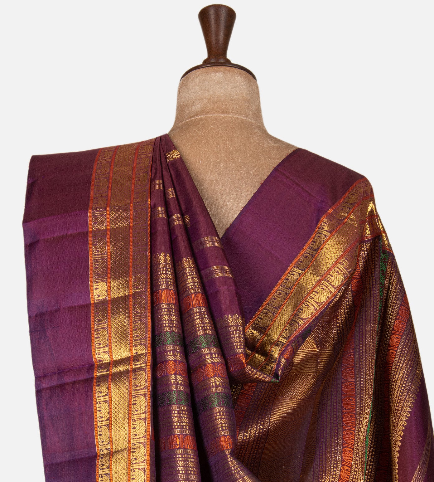 Dark Pink Kanchipuram Silk Saree