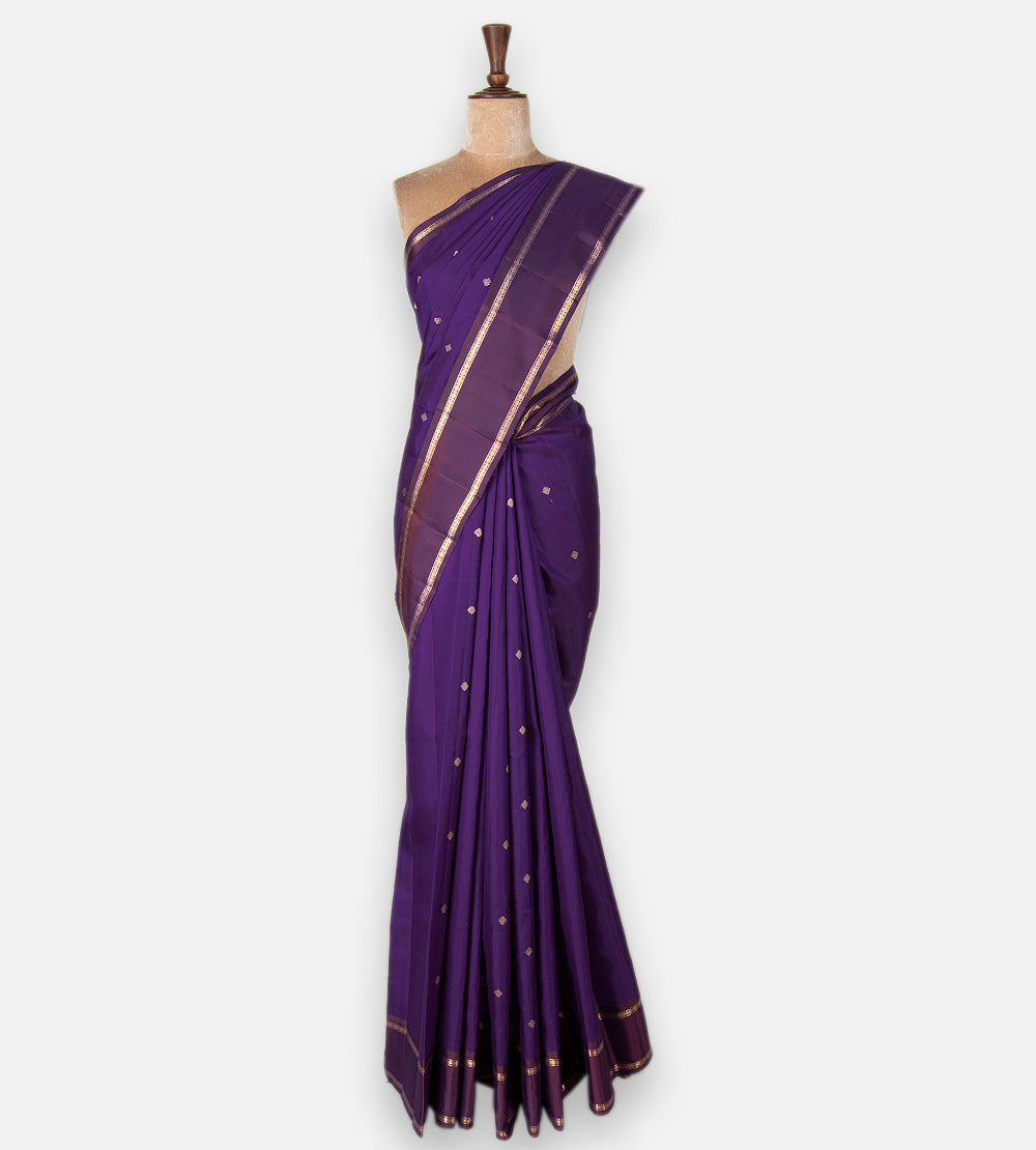 Purple Kanchipuram Silk Saree