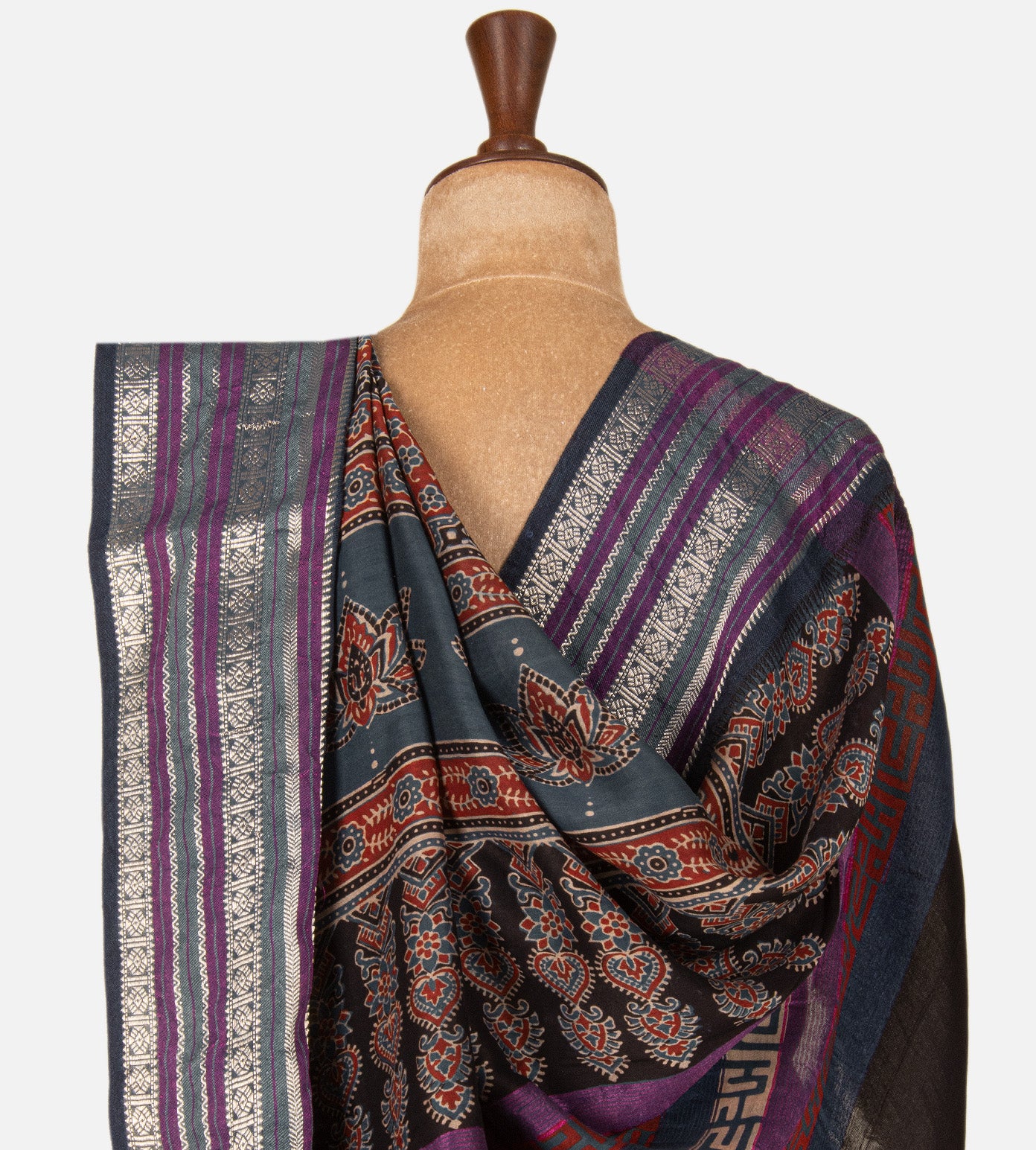 Blue Chanderi Cotton Saree