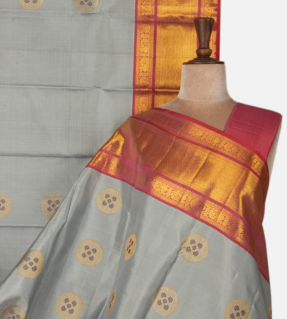 Grey Kanchipuram Silk Saree