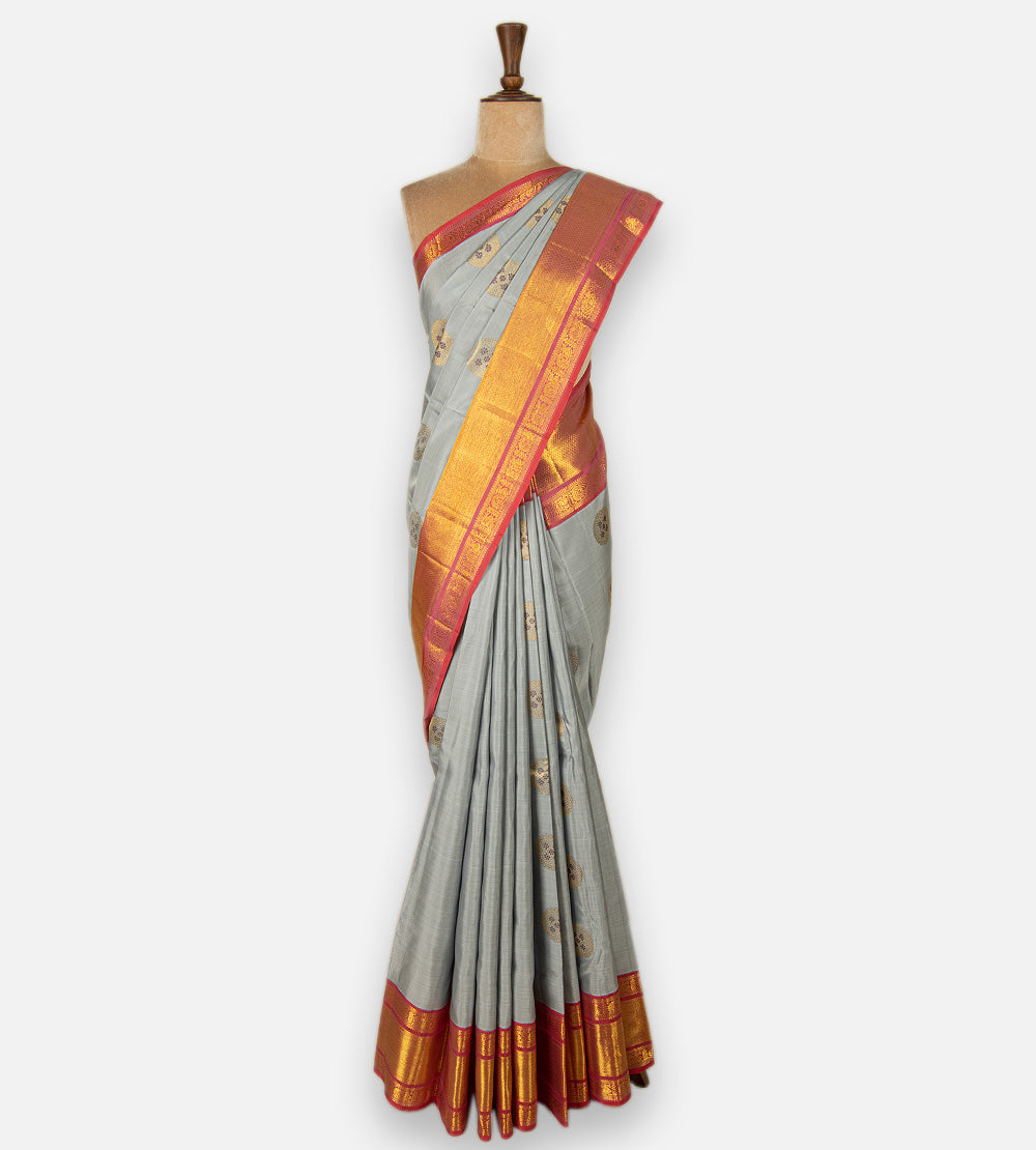 Grey Kanchipuram Silk Saree