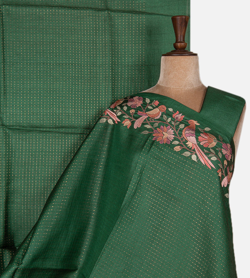 Green Tussar Saree