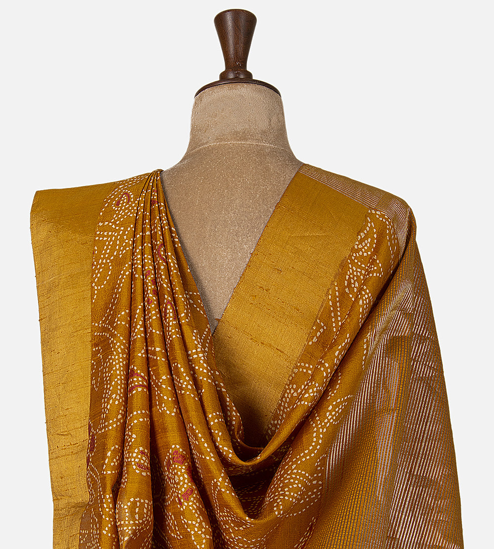 Yellow Raw Silk Saree