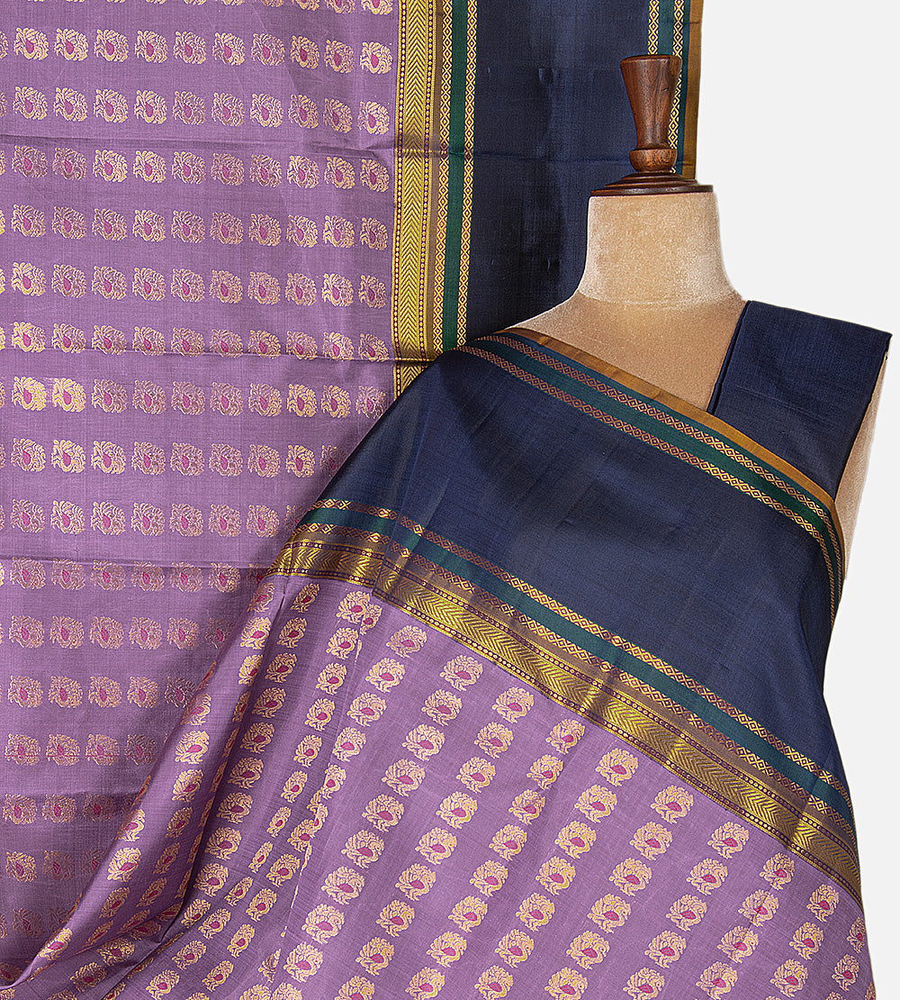 Lavender Kanchipuram Silk Saree
