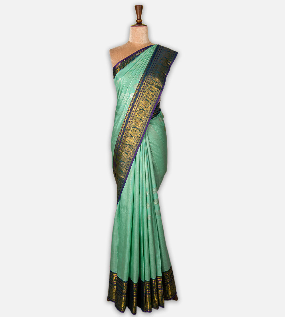 Mint Green Kanchipuram Silk Saree