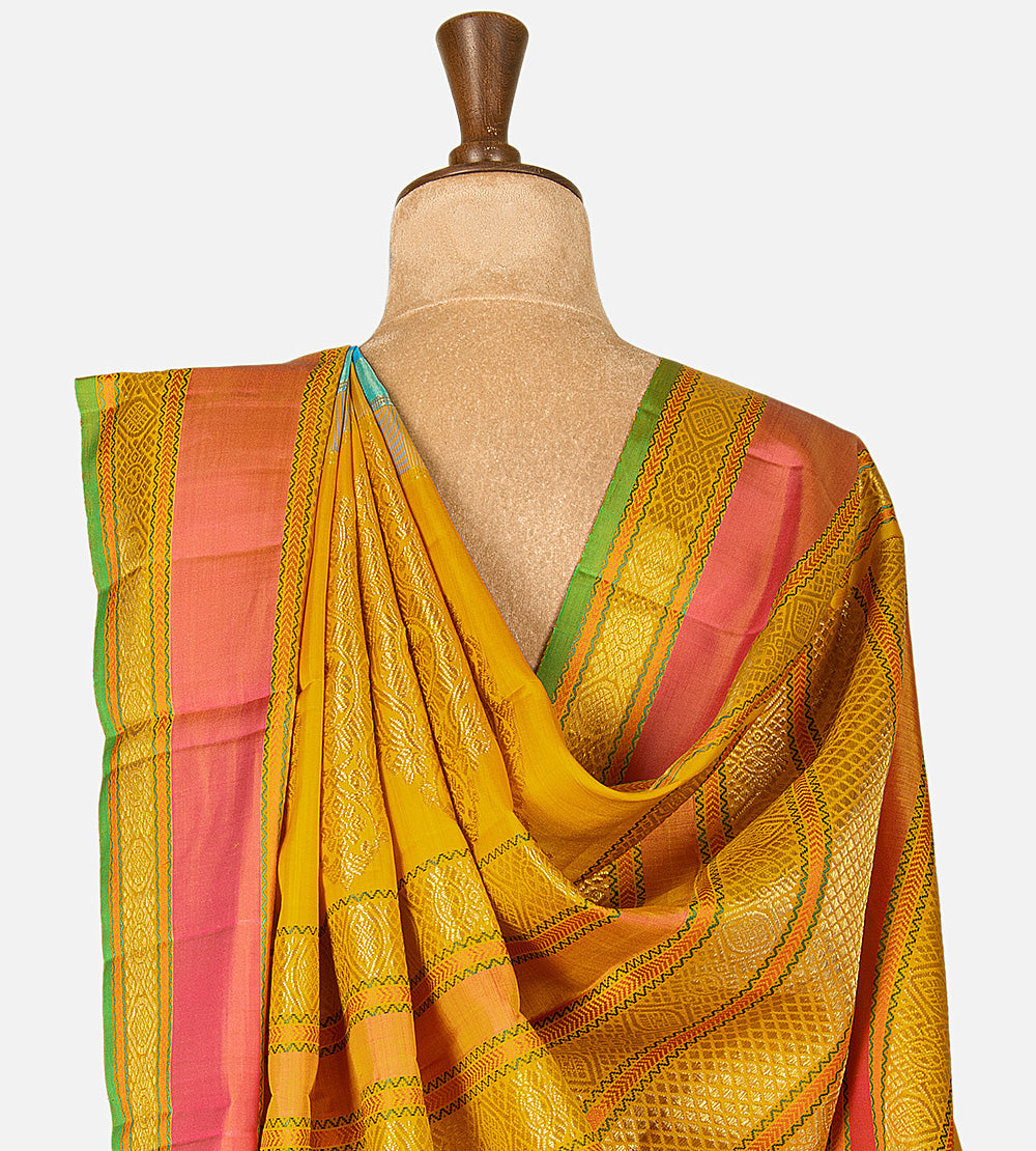 Multicolour Kanchipuram Silk Saree