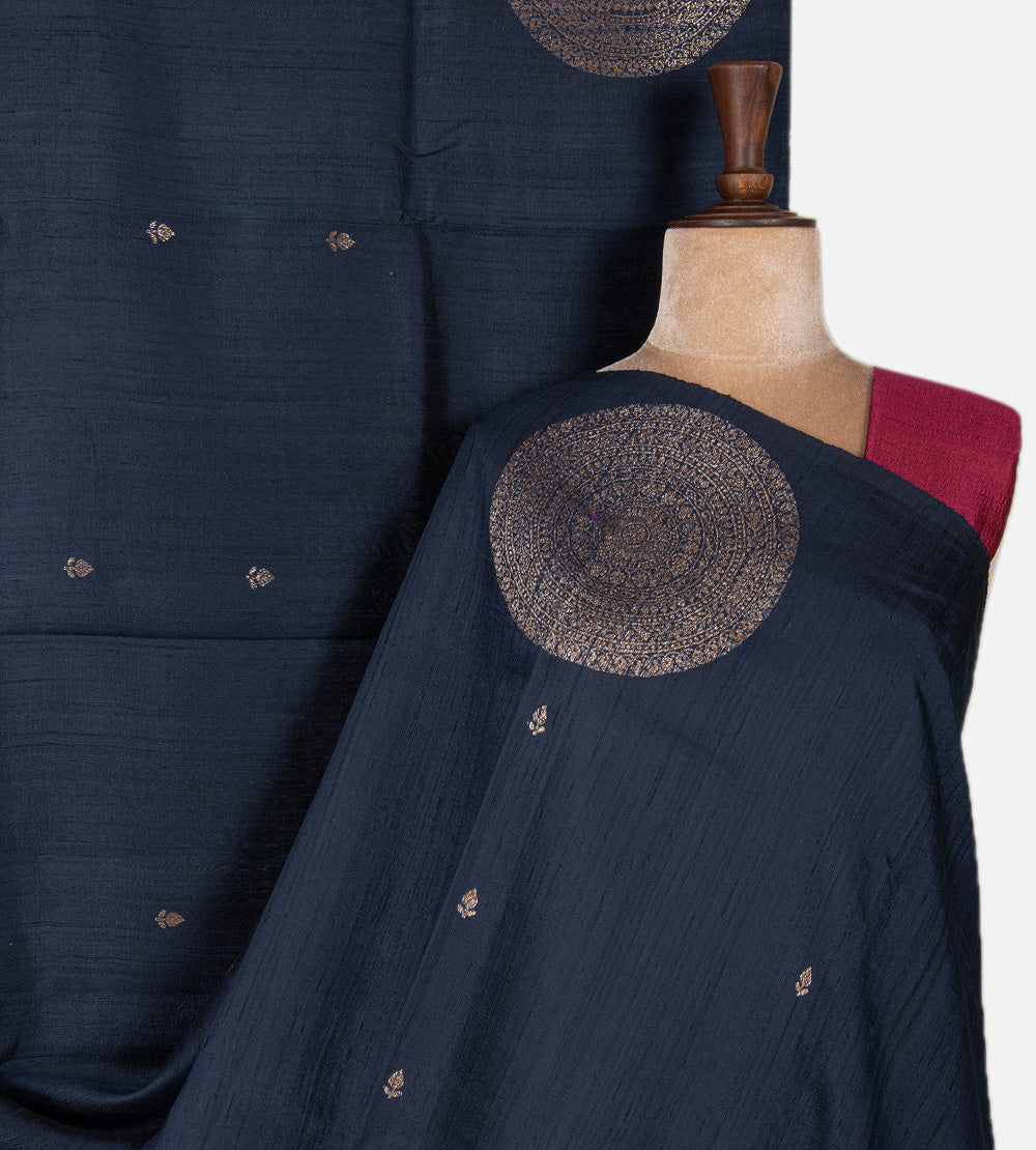 Blue Banarasi Tussar Saree