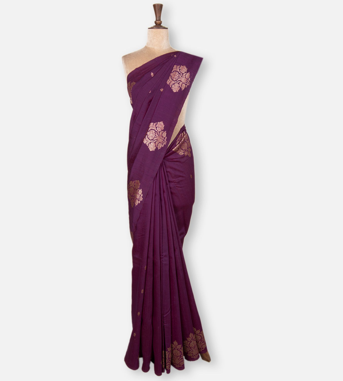 Purple Banarasi Tussar Saree
