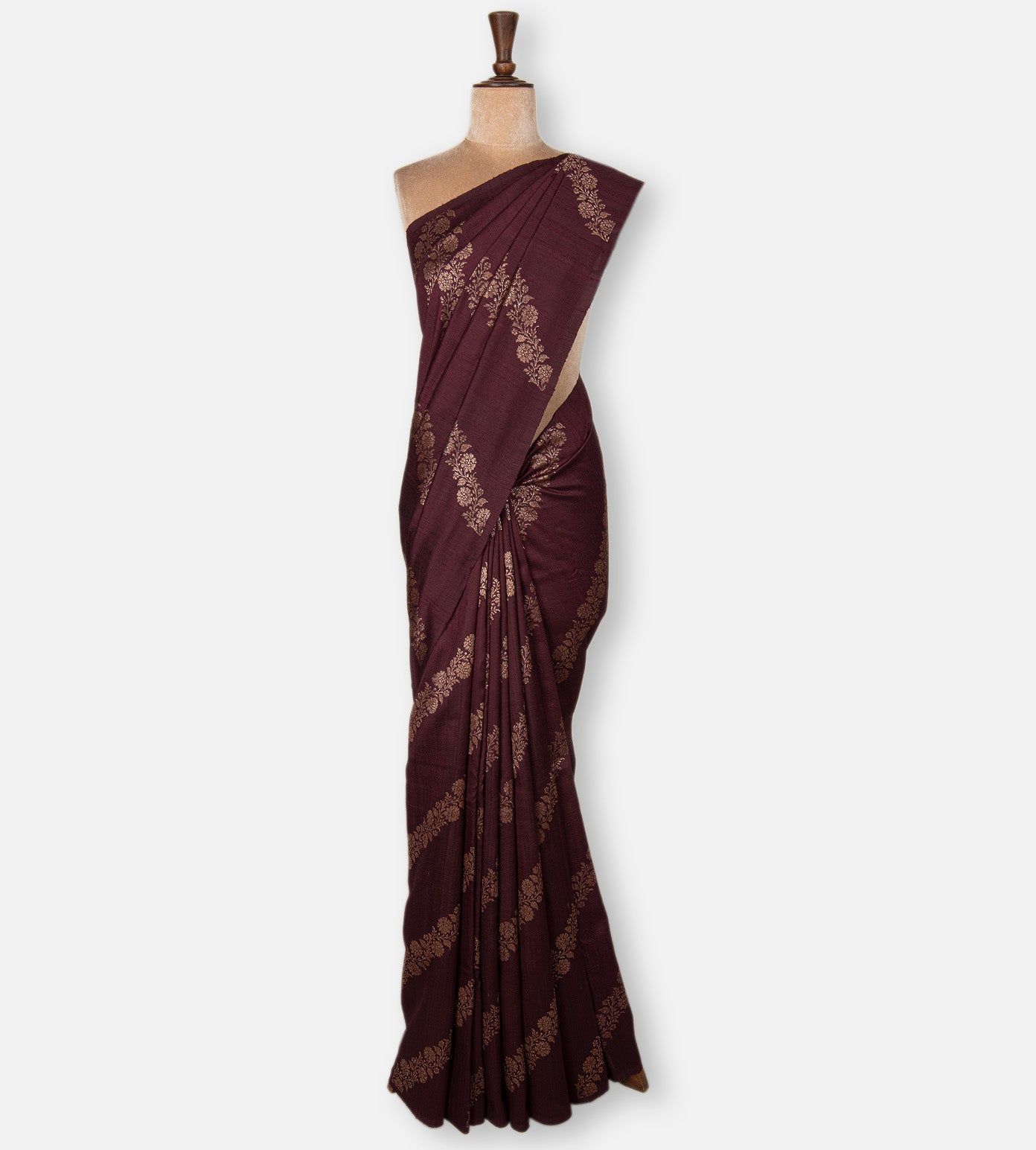 Aubergine Purple Banarasi Tussar Saree