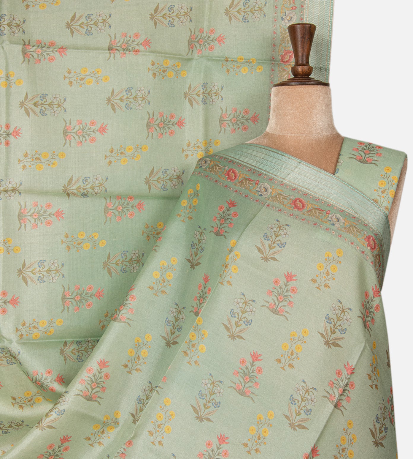 Pistachio Green Tussar Saree