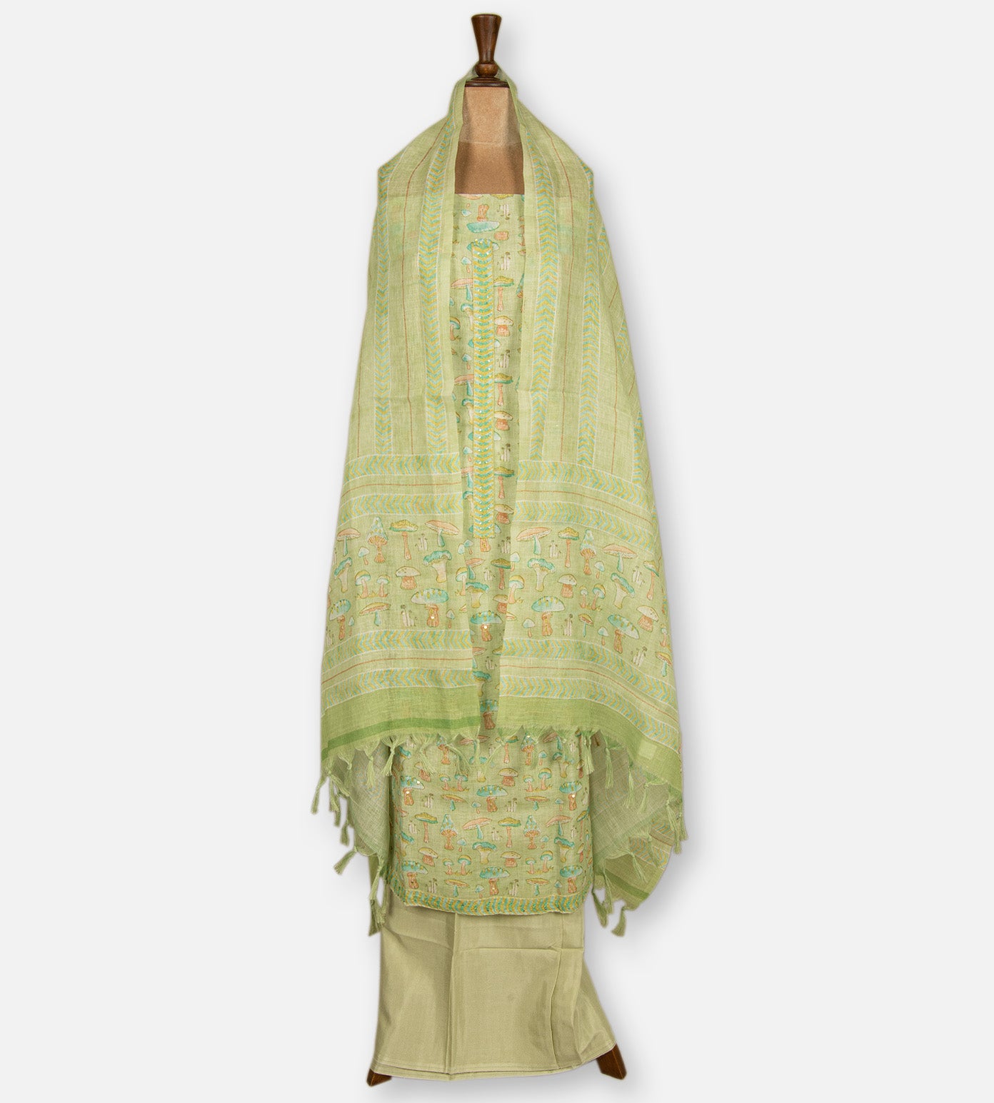 Pistachio Green Linen Cotton Salwar